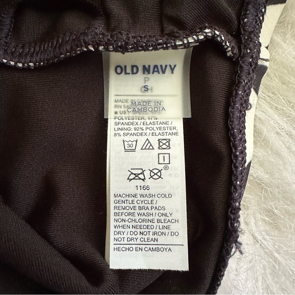 Bandeau Swim Top For Women Black and White Palm Print Size Small - Picture 4 of 7